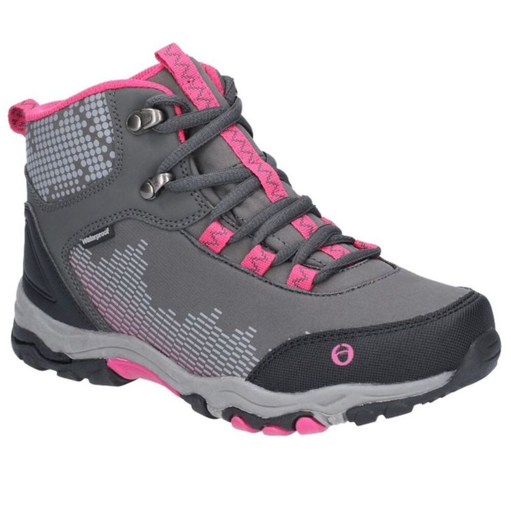 Cotswold Childrens/Kids Ducklington Lace Up Hiking Boots / Gray/Pink